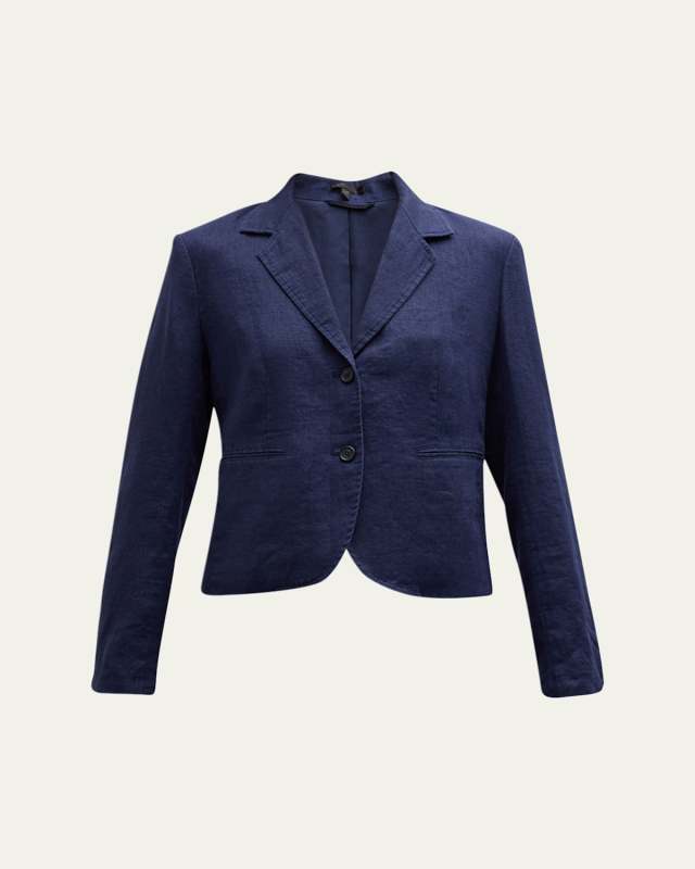 Short Linen Boyfriend Blazer